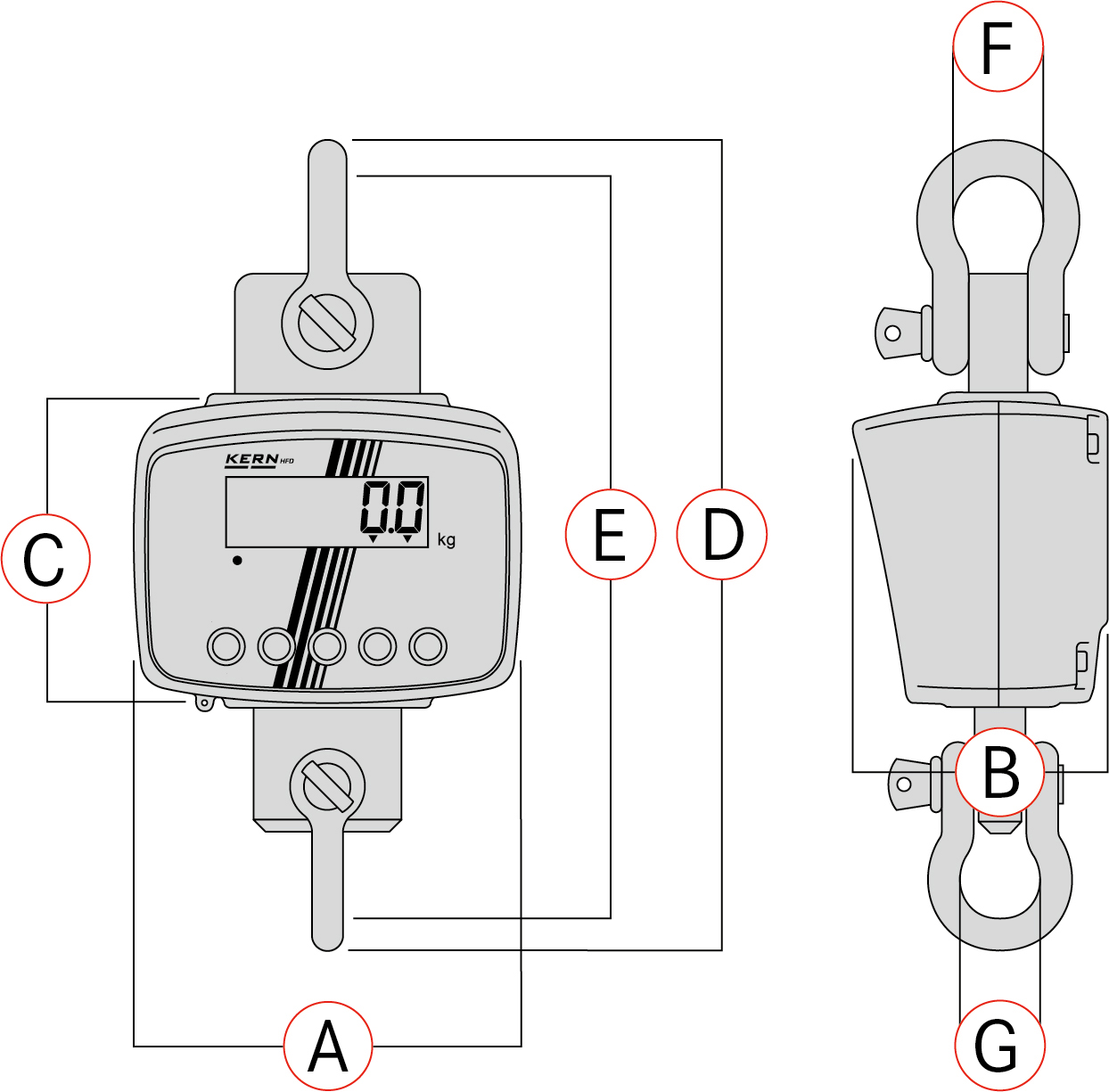 Kranwaage KERN HFD 3T-3 Produktbild